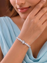 Peora Round Crystal Bracelet - Silver