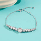 Peora Round Crystal Bracelet - Silver