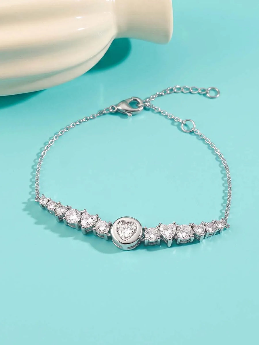 Peora Round Crystal Bracelet - Silver