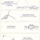 Peora Round Crystal Bracelet - Silver