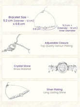 Peora Round Crystal Bracelet - Silver
