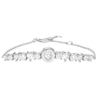 Peora Round Crystal Bracelet - Silver