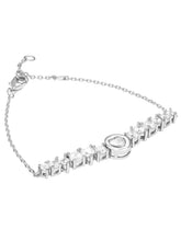 Peora Round Crystal Bracelet - Silver