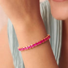 Peora Ruby CZ Tennis Bracelet - Rose Gold