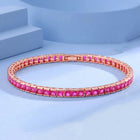 Peora Ruby CZ Tennis Bracelet - Rose Gold