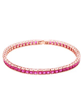 Peora Ruby CZ Tennis Bracelet - Rose Gold