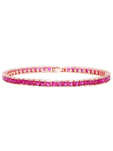 Peora Ruby CZ Tennis Bracelet - Rose Gold
