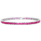 Peora Ruby CZ Tennis Bracelet - Silver