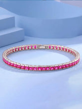 Peora Ruby CZ Tennis Bracelet - Silver