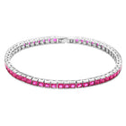 Peora Ruby CZ Tennis Bracelet - Silver