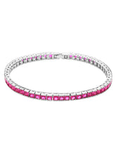 Peora Ruby CZ Tennis Bracelet - Silver