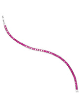 Peora Ruby CZ Tennis Bracelet - Silver