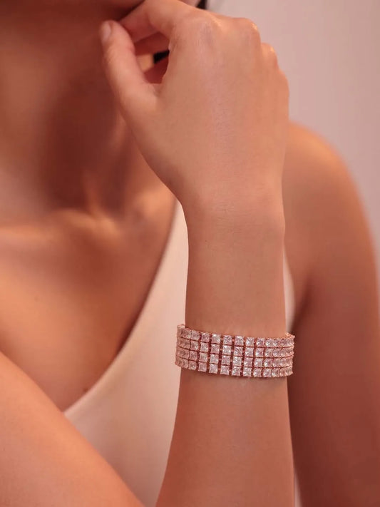 Peora Multi Row CZ Tennis Bracelet - Rose Gold