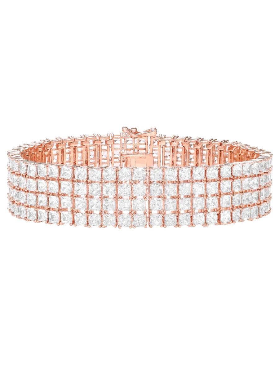 Peora Multi Row CZ Tennis Bracelet - Rose Gold
