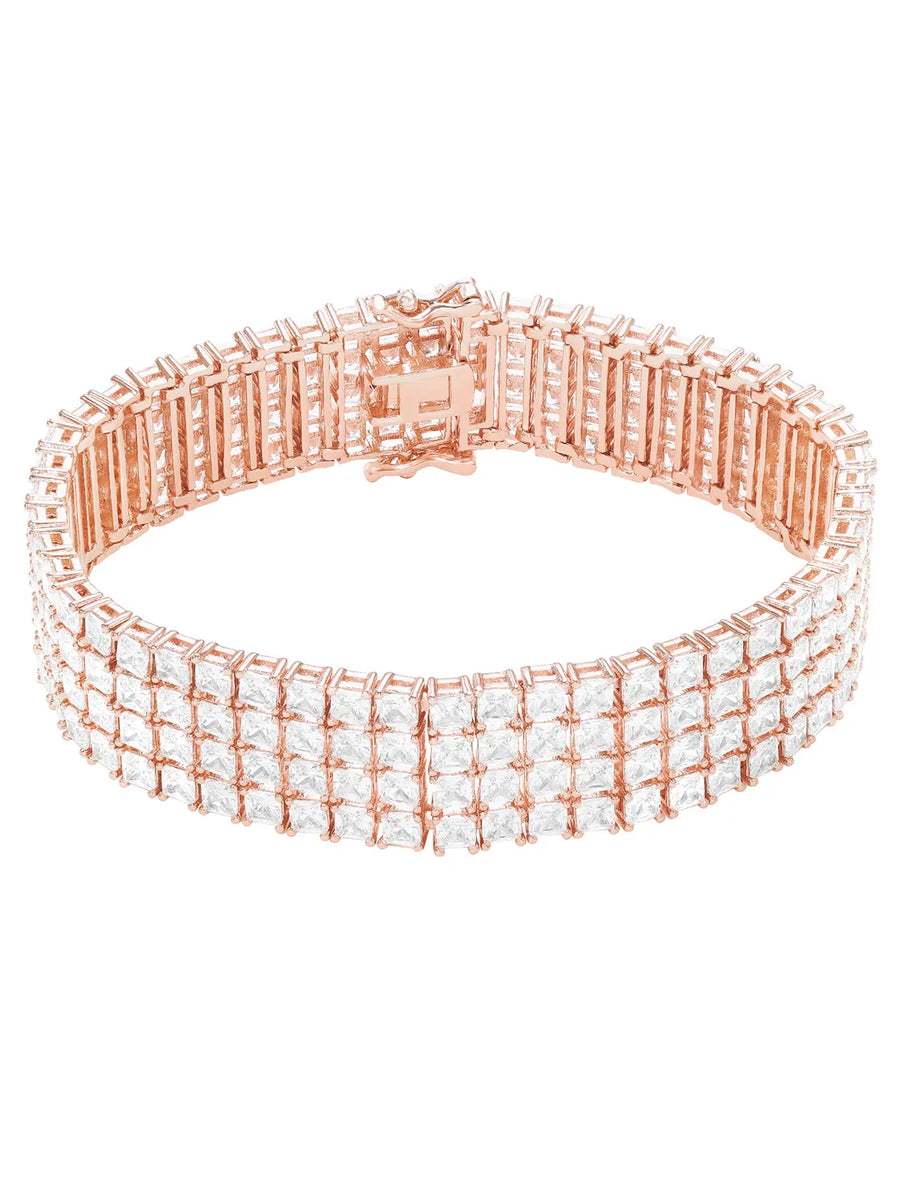 Peora Multi Row CZ Tennis Bracelet - Rose Gold