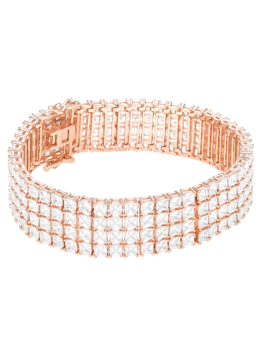 Peora Multi Row CZ Tennis Bracelet - Rose Gold