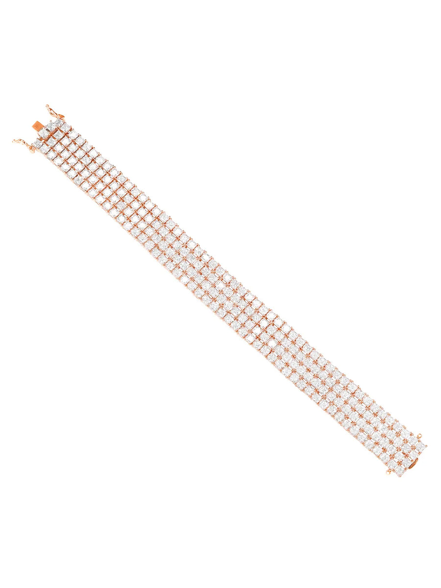 Peora Multi Row CZ Tennis Bracelet - Rose Gold