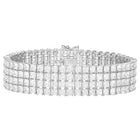 Peora Multi Row CZ Tennis Bracelet - Silver