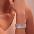 Peora Multi Row CZ Tennis Bracelet - Silver