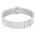 Peora Multi Row CZ Tennis Bracelet - Silver