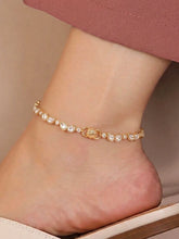 Peora Heritage Crystal Rosette Payal - Gold