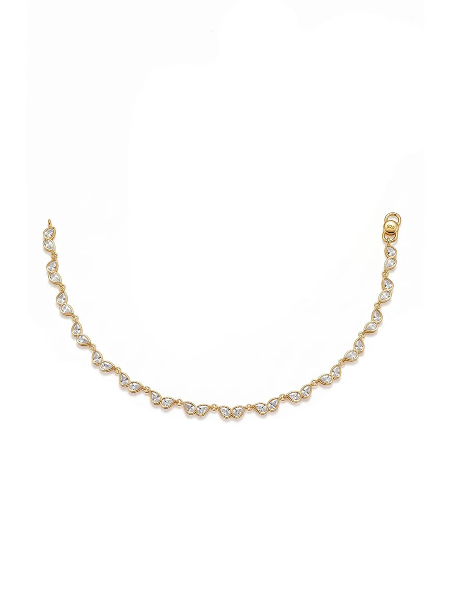 Peora Heritage Crystal Rosette Payal - Gold