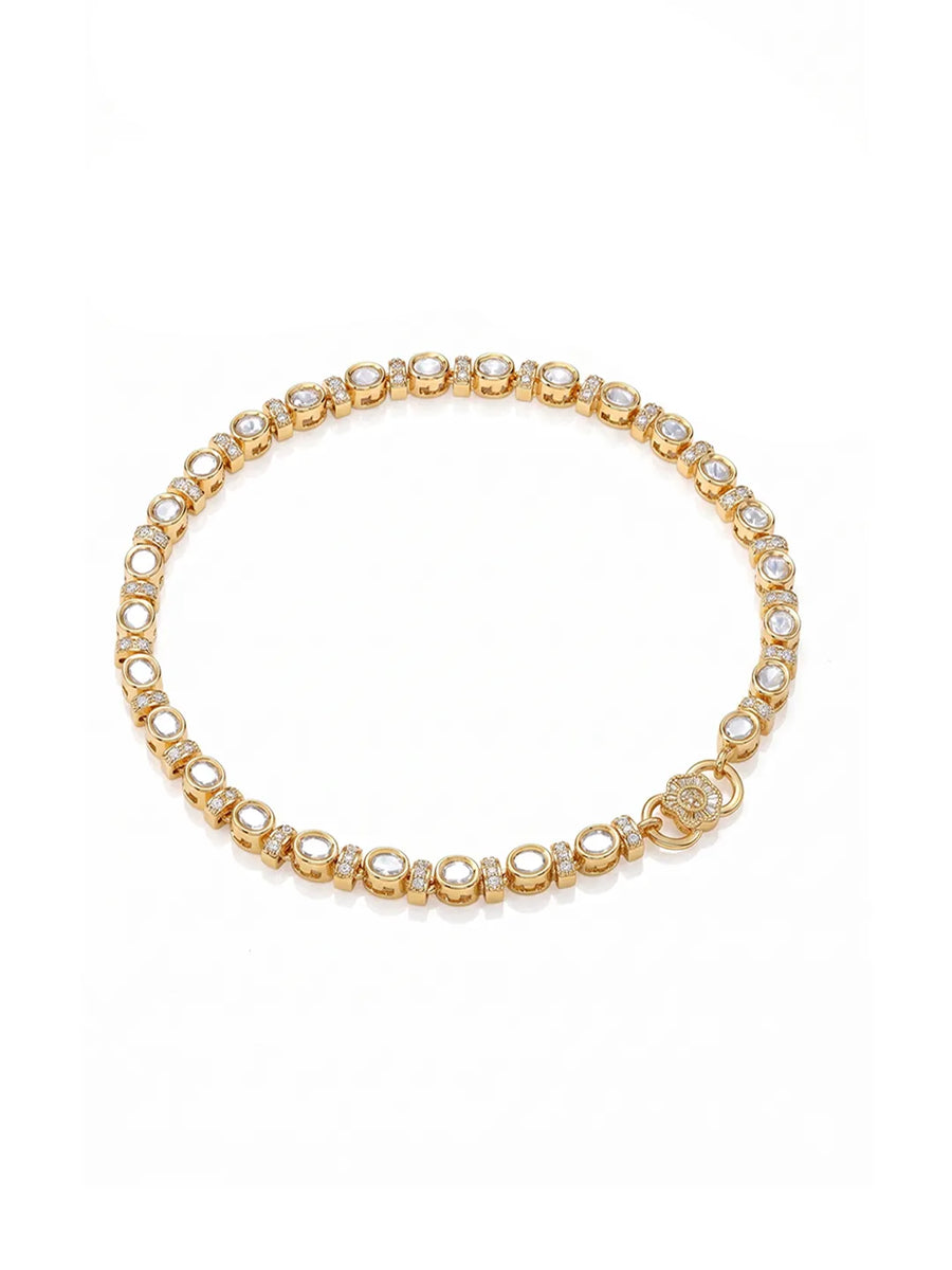 Peora Heritage Rajsi Crystal Payal - Gold