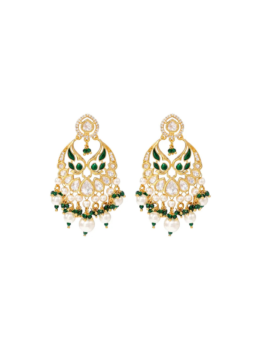Peora Maharani Chandbali Earrings - Gold