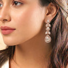 Peora CZ Blossom Drop Earrings - Rose Gold
