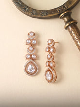 Rose Gold SZ Tiered Statement Dangle Earrings