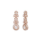 Peora CZ Blossom Drop Earrings - Rose Gold