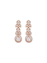 Rose Gold SZ Tiered Statement Dangle Earrings