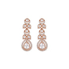 Peora CZ Blossom Drop Earrings - Rose Gold