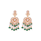 Peora Ratnavali Green Kundan Earrings - Gold
