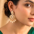 Peora Ratnapearl Chandbali Earrings - Gold