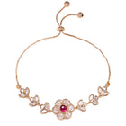 Peora Pink Floral Traditional Bracelet - Gold