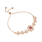 Peora Pink Floral Traditional Bracelet - Gold
