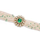 Peora Green Floral Heritage Pearl Bracelet - Gold