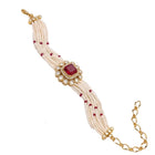 Peora Pink Floral Heritage Pearl Bracelet - Gold