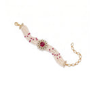 Peora Pink Floral Heritage Pearl Bracelet - Gold