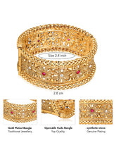 Golden Harmony Single Piece Stone Studded Kada