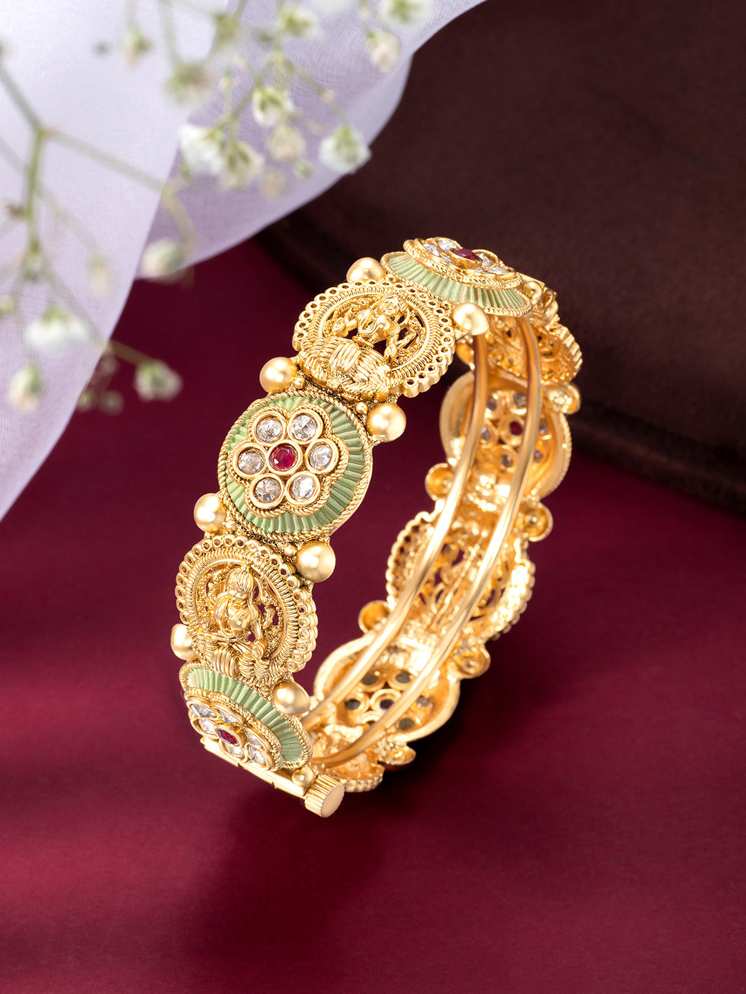 Divine Meenakari Gold Plated Laxmi Kada