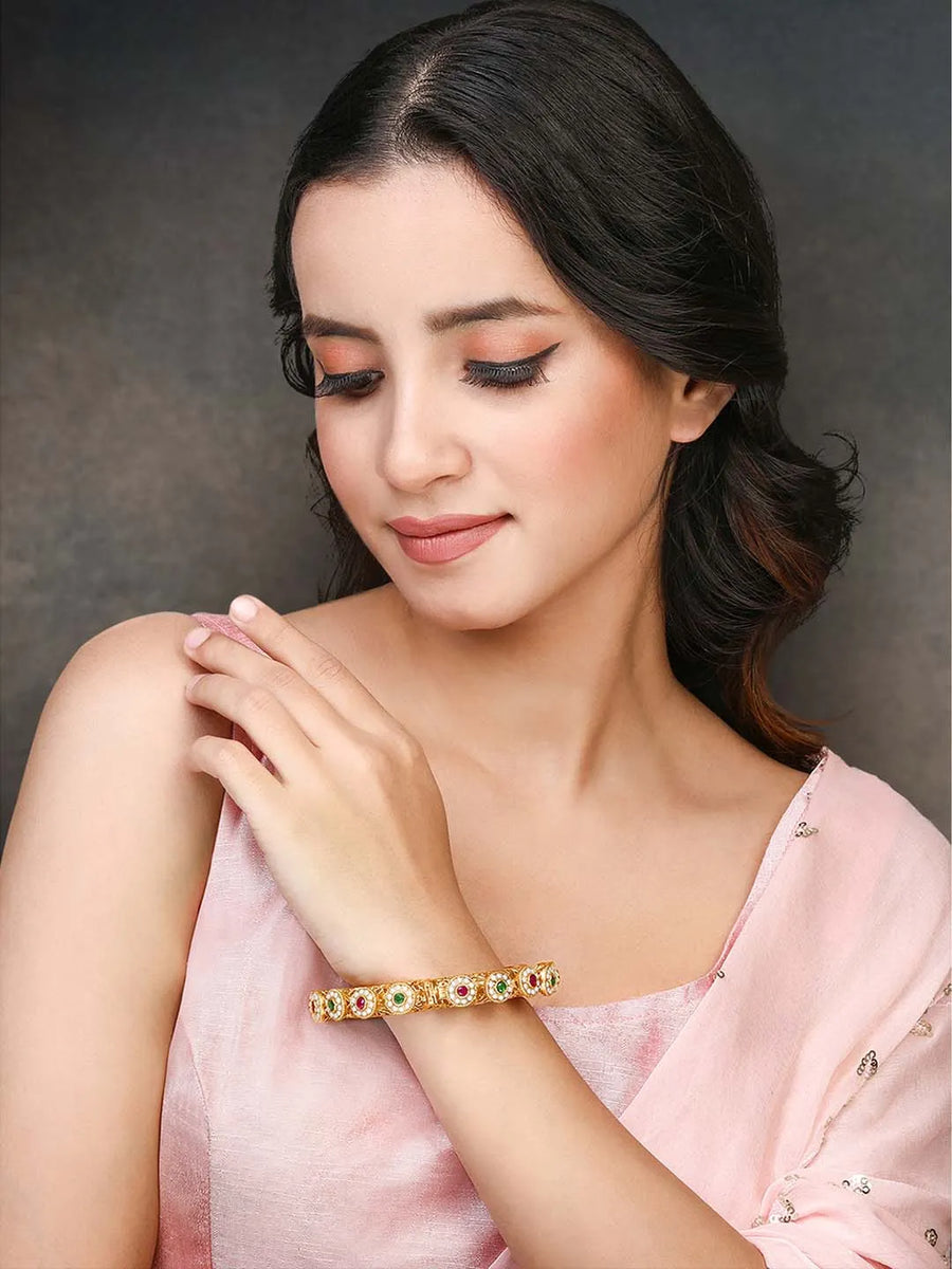 Luxe Studded Kada – Premium Fashion Jewellery by Peora


