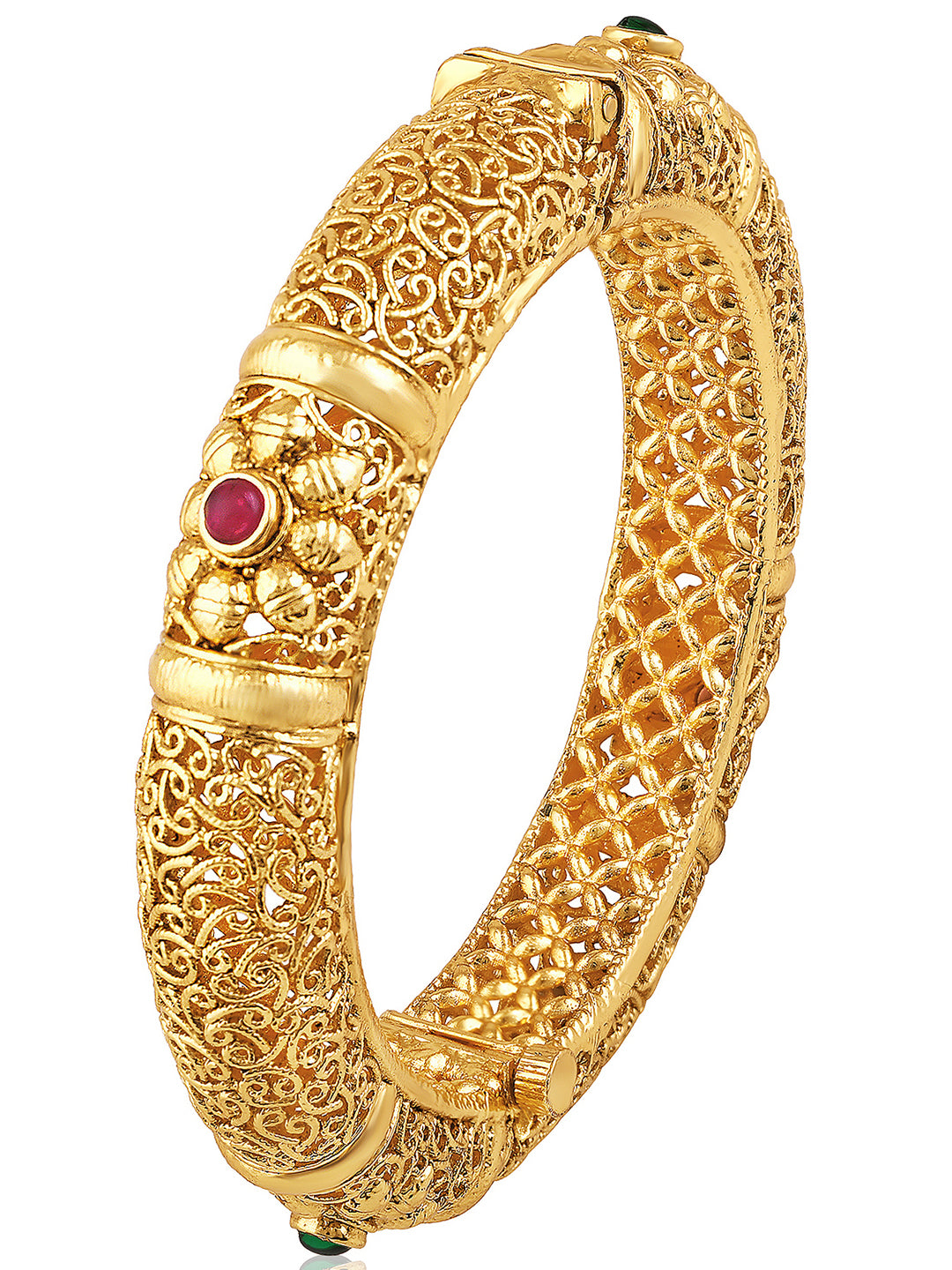 Sparkling Stones Gold Plated Kada