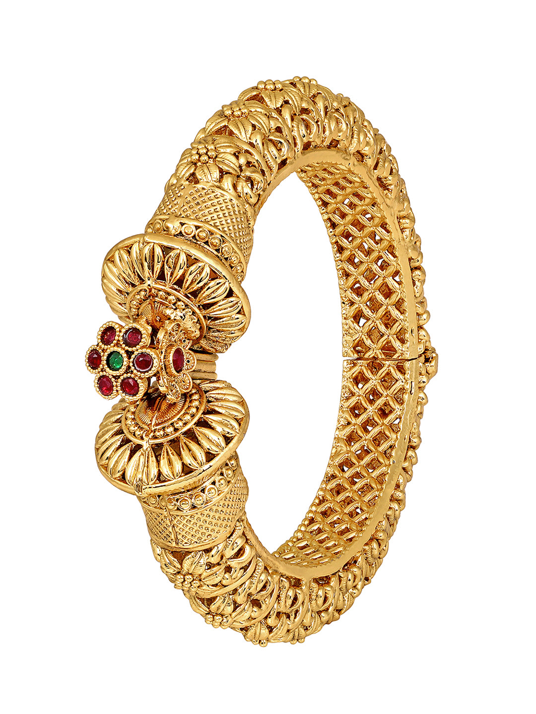 Cultural Gokhru Style Gold Plated Kada Bangle