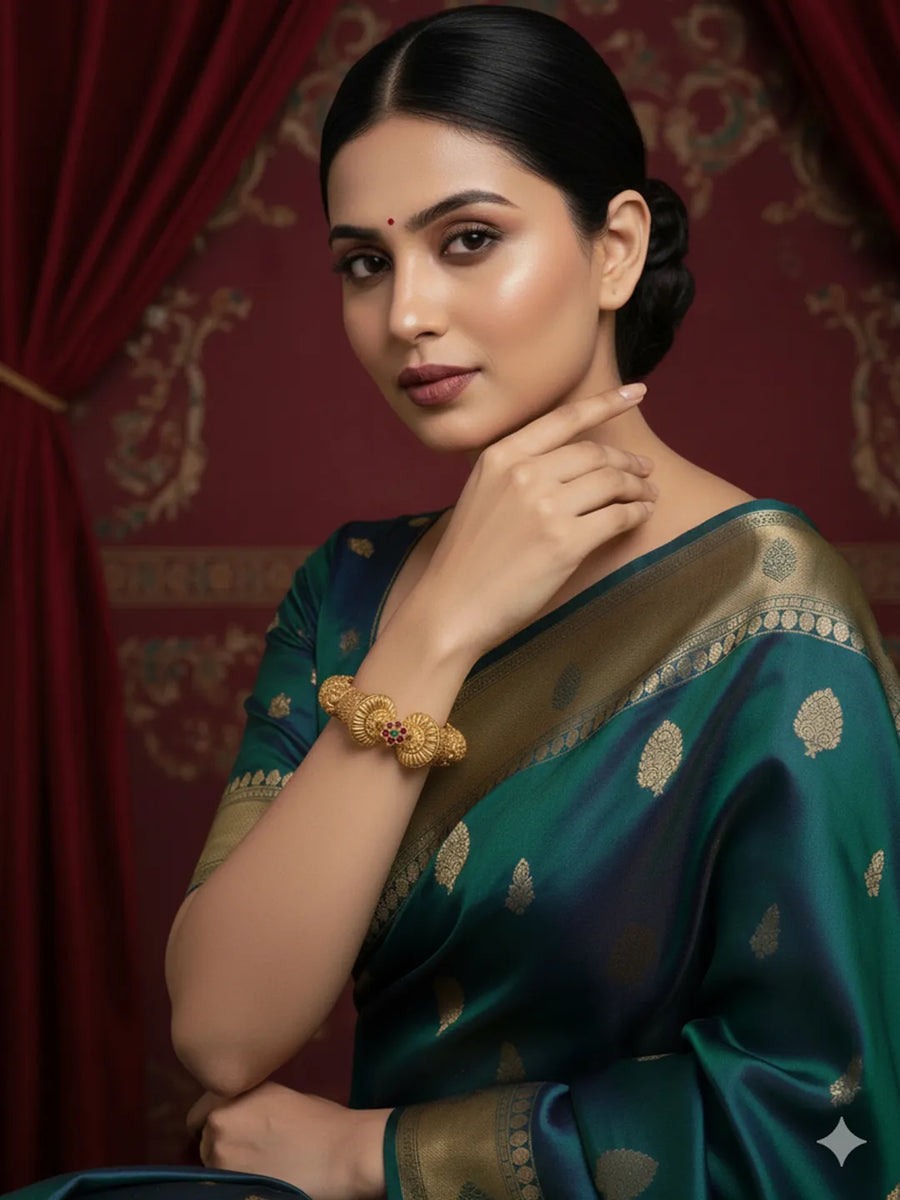 Cultural Gokhru Style Kada Bangle - Gold