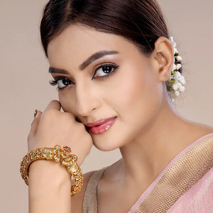 Cultural Gokhru Style Kada Bangle - Gold