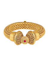 Gilded Grace Gokhru Style Gold Plated Kada Bangle