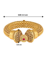 Gilded Grace Gokhru Style Gold Plated Kada Bangle