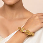 Gilded Grace Gokhru Style Kada Bangle - Gold